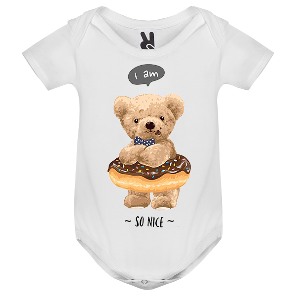 Eco-Friendly Donut Bear Baby Bodysuit