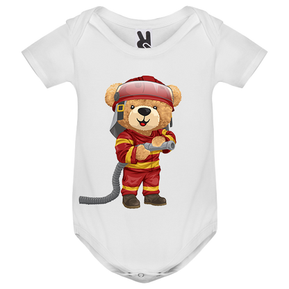 Eco-Friendly Firefighter Bear Baby Bodysuit