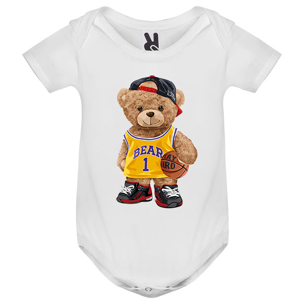 Eco-Friendly Lakers Bear Baby Bodysuit