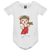 Eco-Friendly Pilot Bear Baby Bodysuit