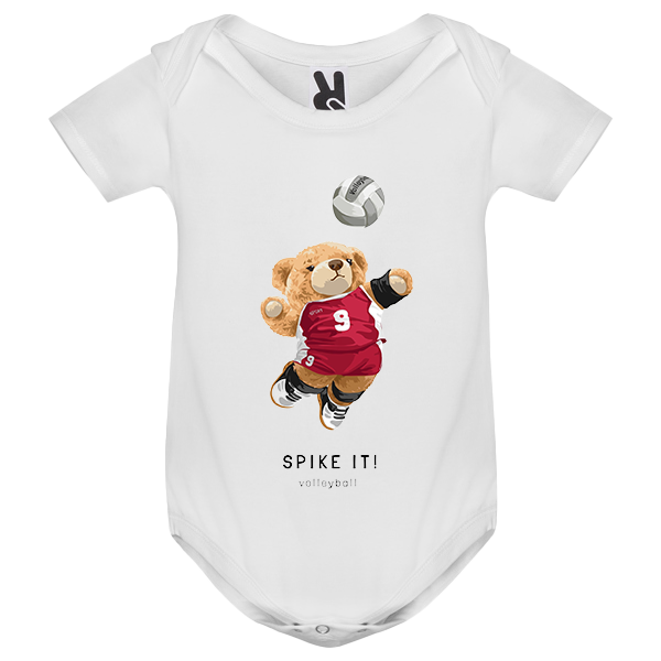 Eco-Friendly Volleyball Bear Baby Bodysuit