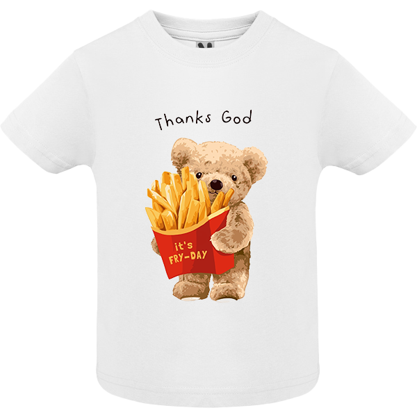 Eco-Friendly French Fries Bear Baby T-shirt
