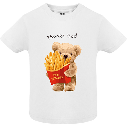 Eco-Friendly French Fries Bear Baby T-shirt