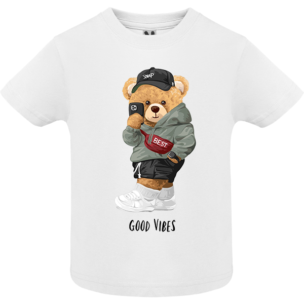 Eco-Friendly Good Vibes Bear Baby T-shirt
