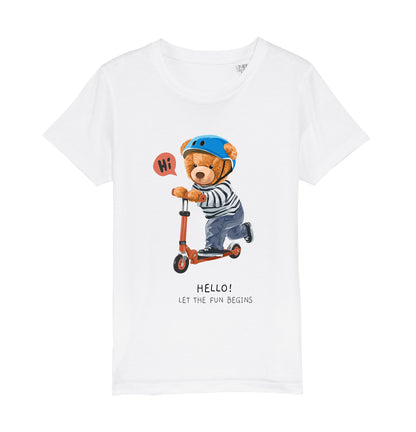 Eco-Friendly Scooter Bear Kids T-shirt