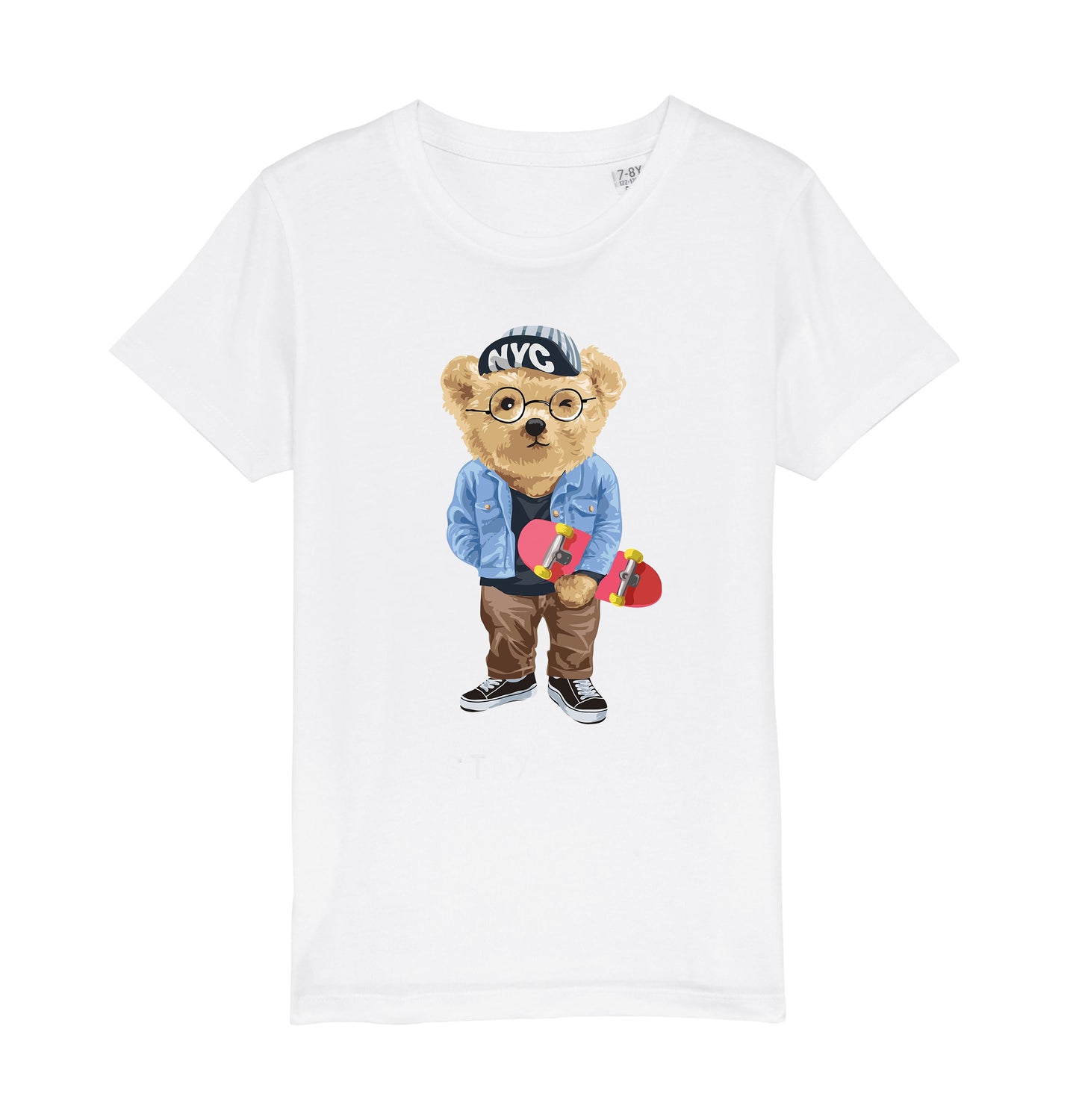 Eco-Friendly Skateboard Bear Kids T-shirt