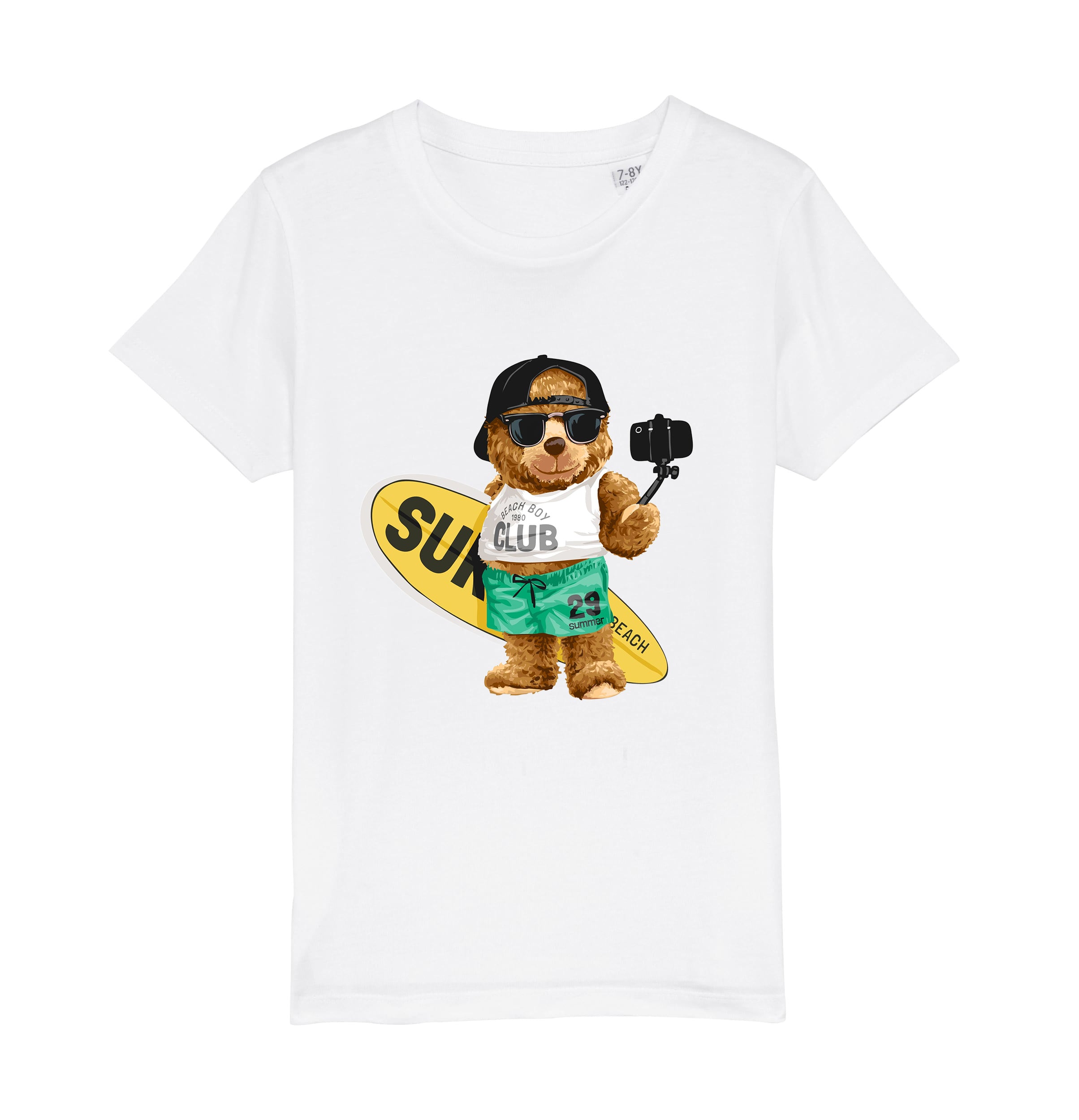 Eco-Friendly Surf Bear Kids T-shirt