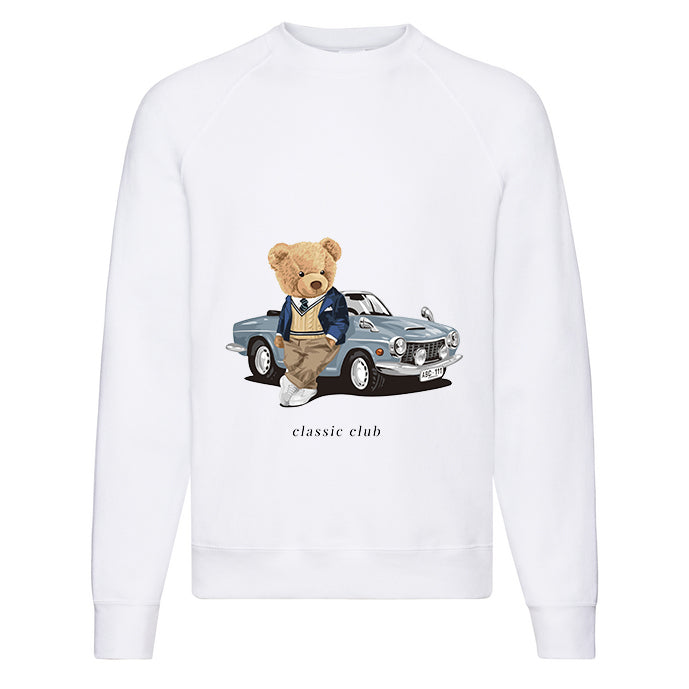 Eco-Friendly Vintage Car Bear Pullover