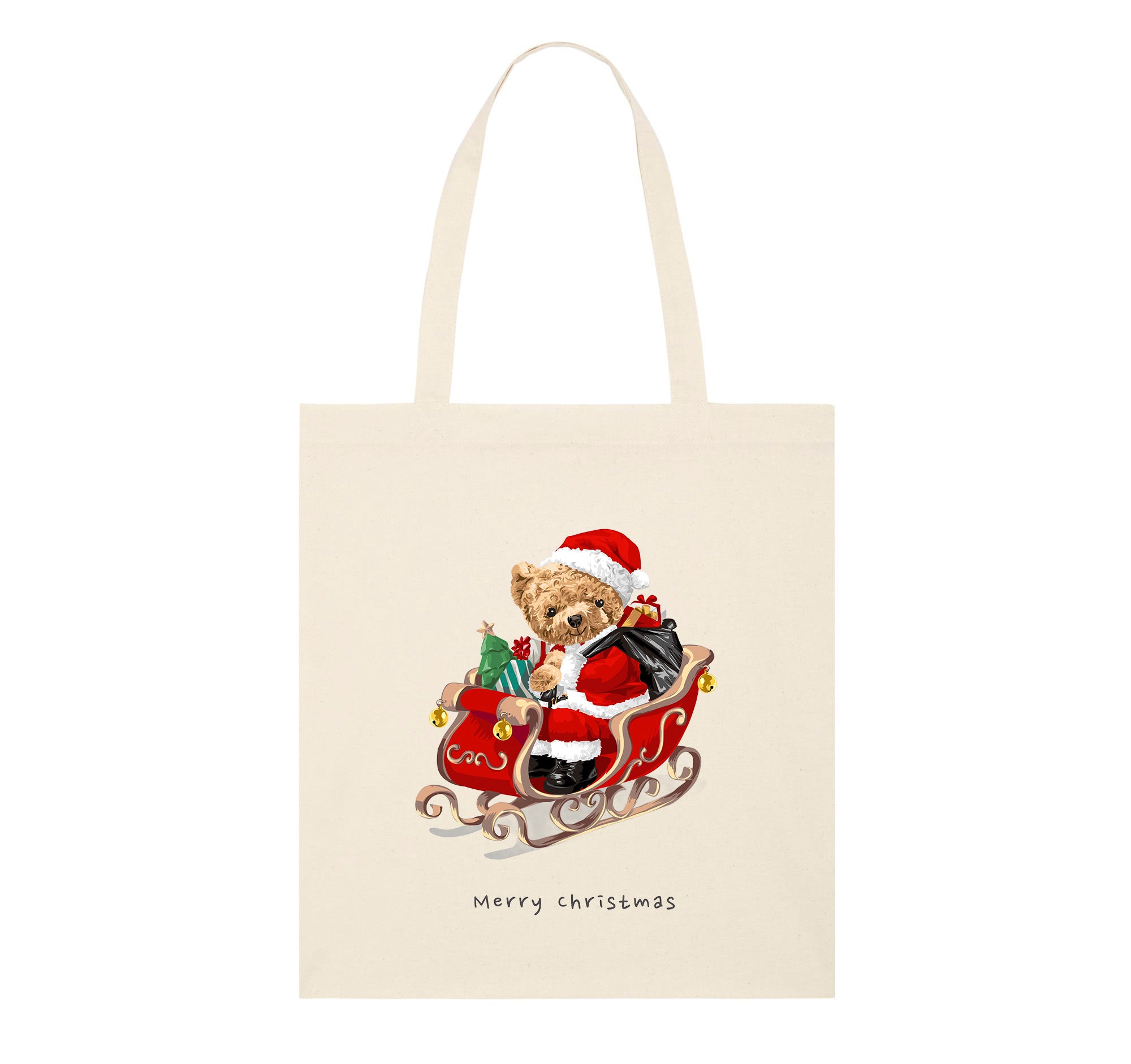 Eco-Friendly Santa Claus Bear Tote Bag
