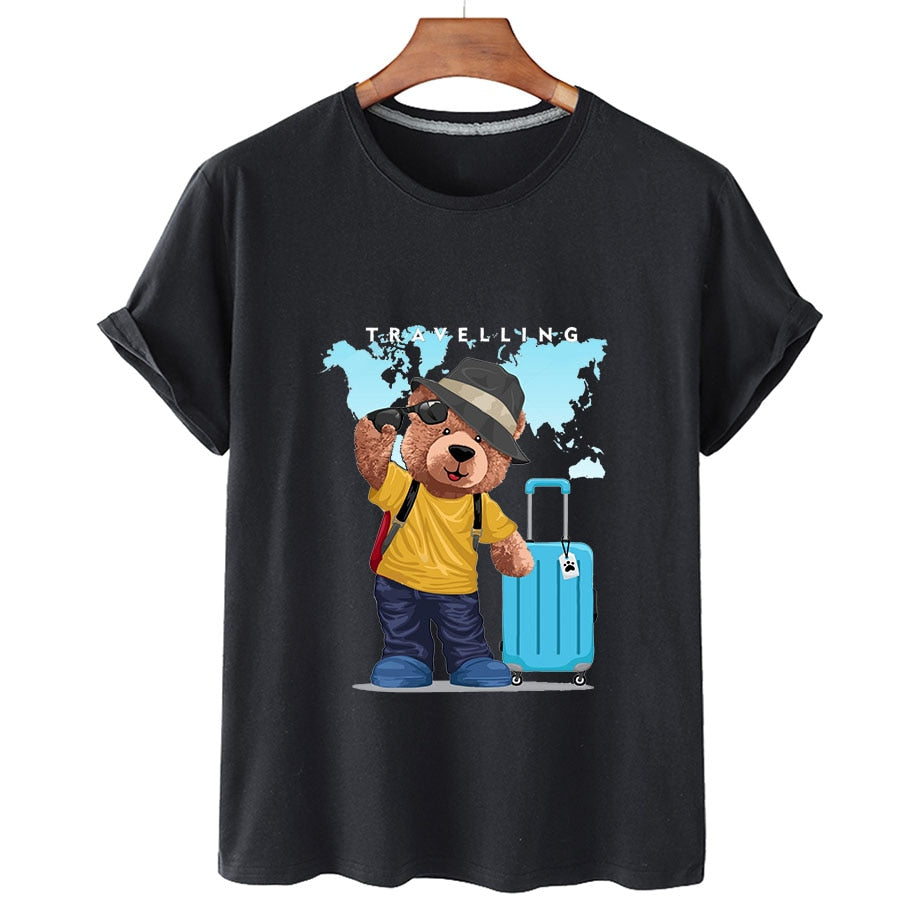 Eco-Friendly Traveling Bear T-shirt