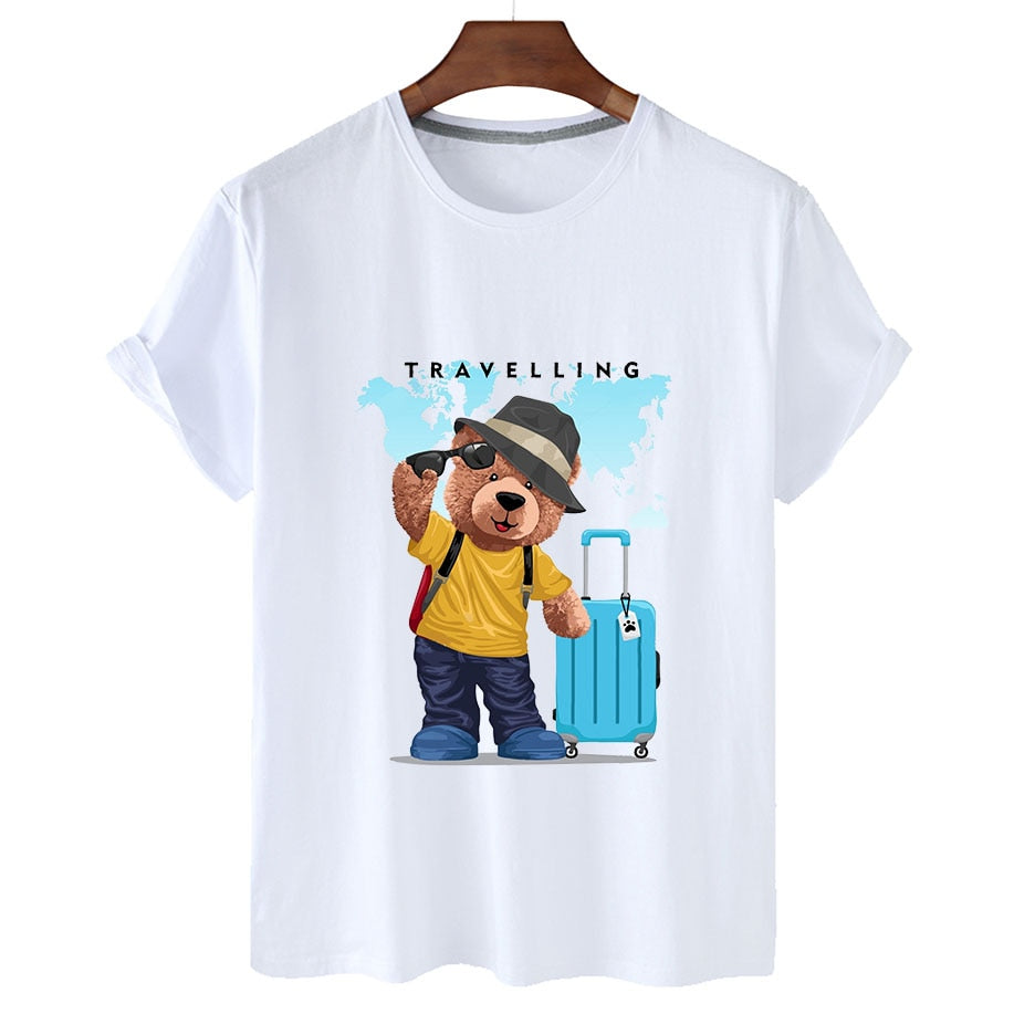 Eco-Friendly Traveling Bear T-shirt