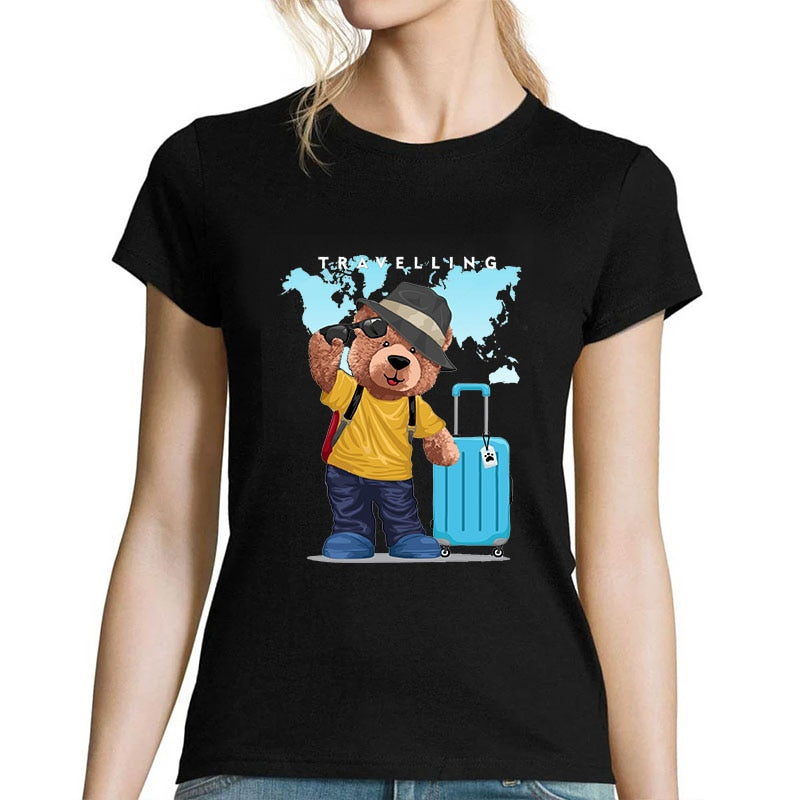 Eco-Friendly Traveling Bear T-shirt