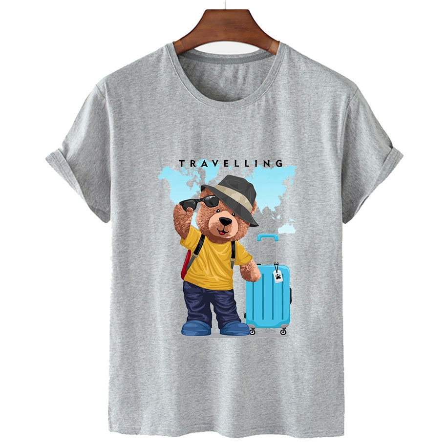 Eco-Friendly Traveling Bear T-shirt