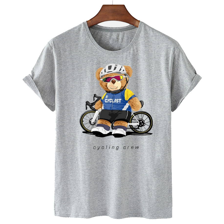 Eco-Friendly Cyclist Bear T-shirt