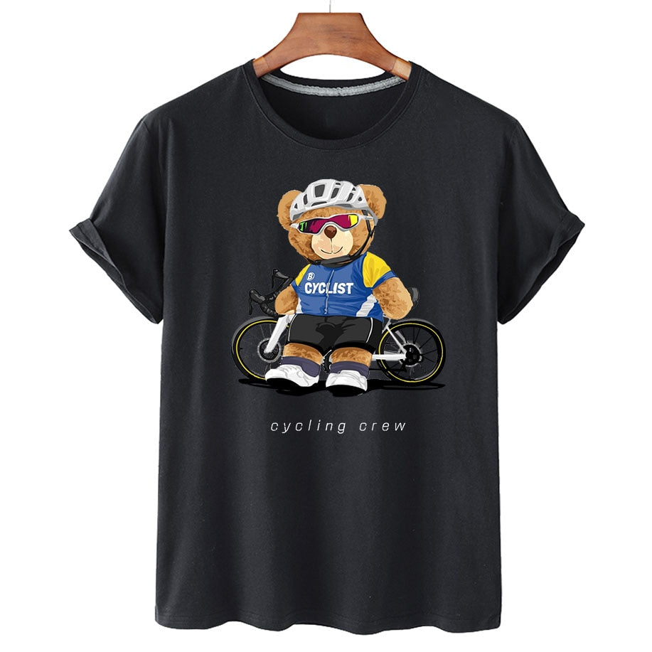 Eco-Friendly Cyclist Bear T-shirt