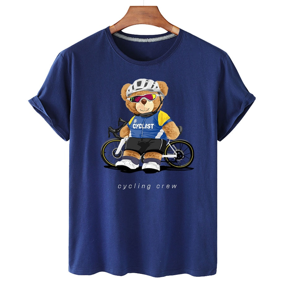 Eco-Friendly Cyclist Bear T-shirt