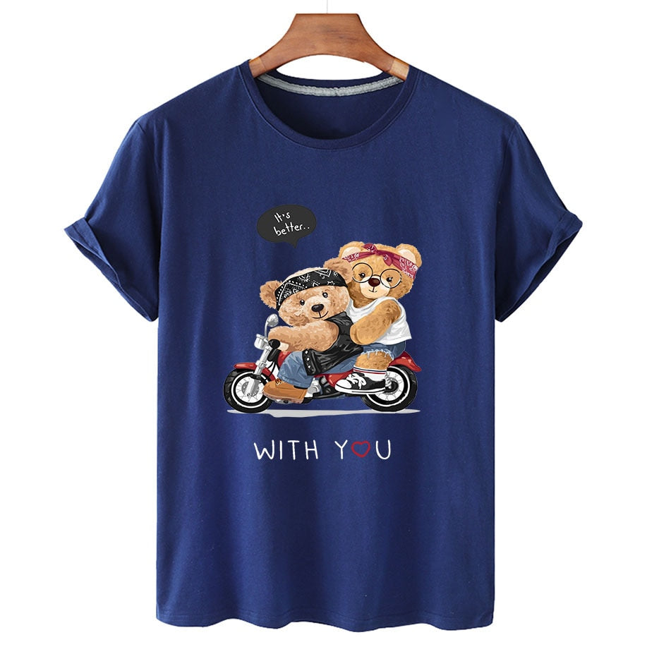 Eco-Friendly Motorbike Rockers Bear T-shirt