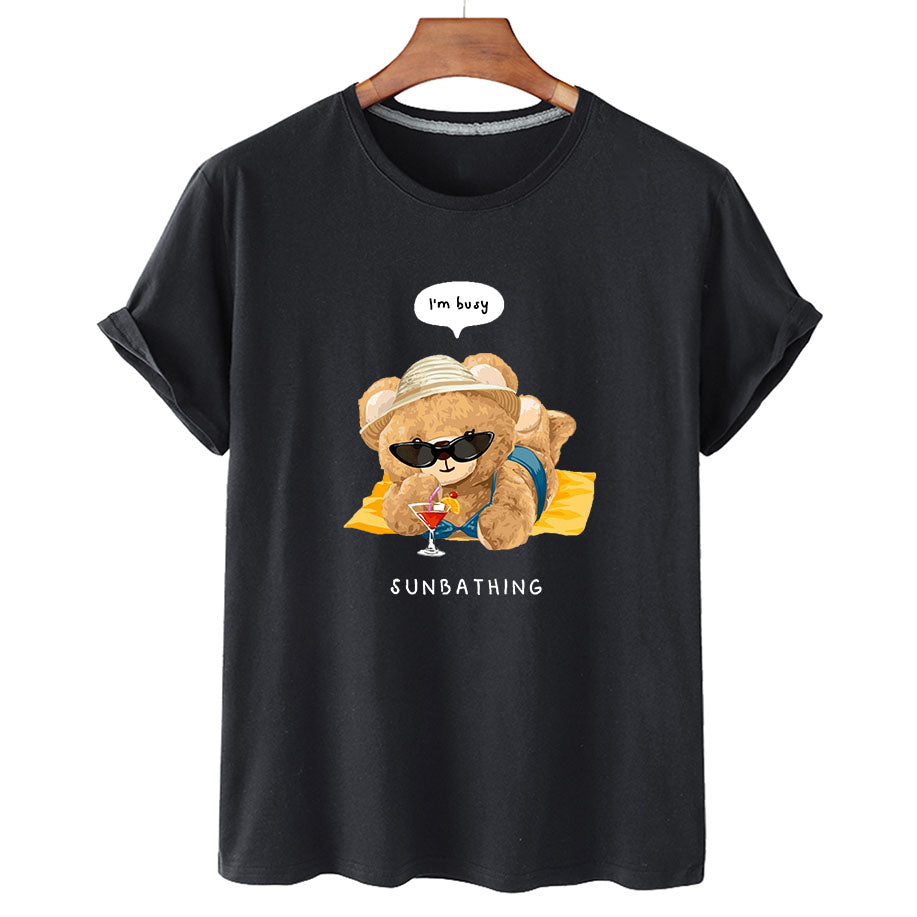 Eco-Friendly Sunbathing Bear T-shirt