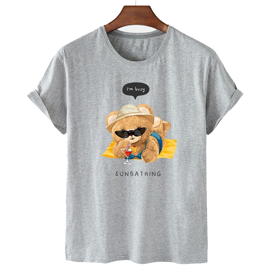 Eco-Friendly Sunbathing Bear T-shirt