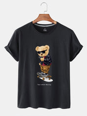 Eco-Friendly Text and Skate Bear T-shirt