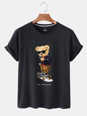Eco-Friendly Text and Skate Bear T-shirt