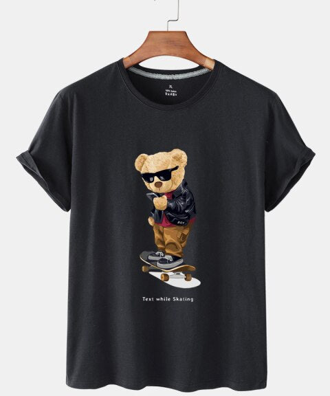 Eco-Friendly Text and Skate Bear T-shirt