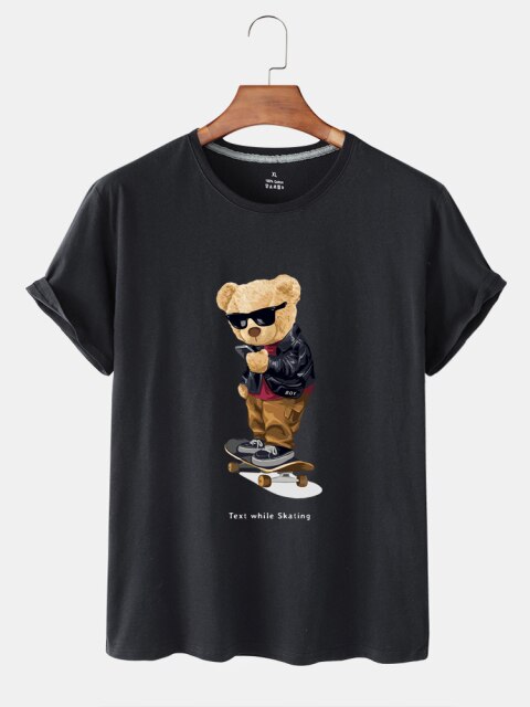 Eco-Friendly Text and Skate Bear T-shirt