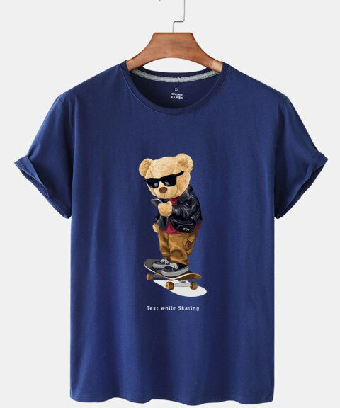 Eco-Friendly Text and Skate Bear T-shirt