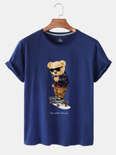 Eco-Friendly Text and Skate Bear T-shirt