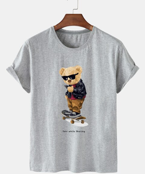 Eco-Friendly Text and Skate Bear T-shirt