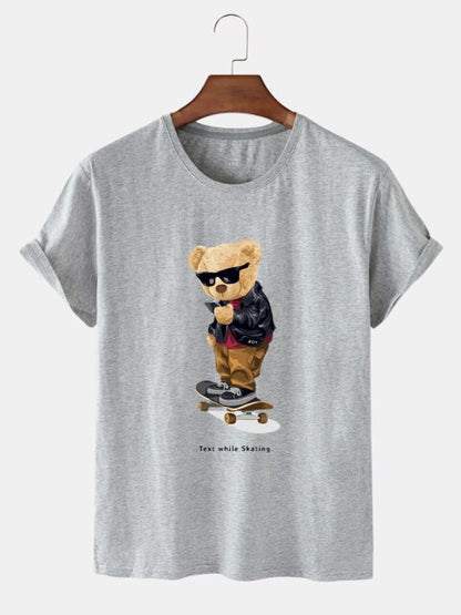 Eco-Friendly Text and Skate Bear T-shirt