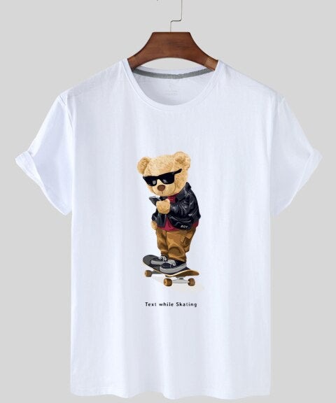 Eco-Friendly Text and Skate Bear T-shirt
