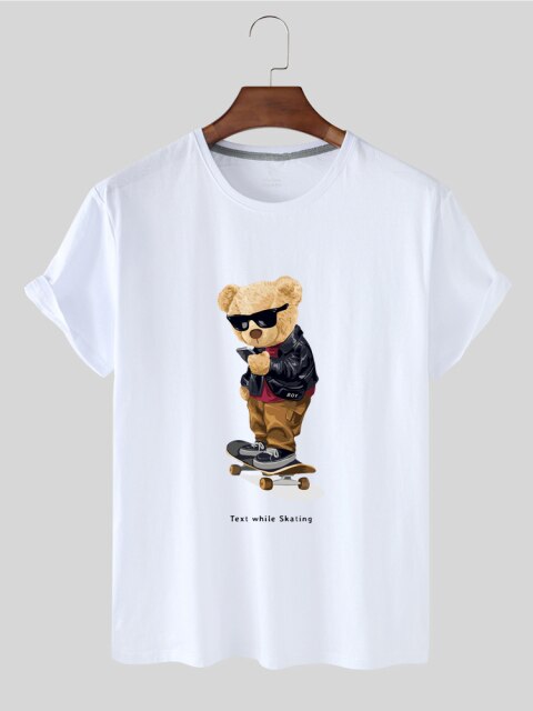 Eco-Friendly Text and Skate Bear T-shirt