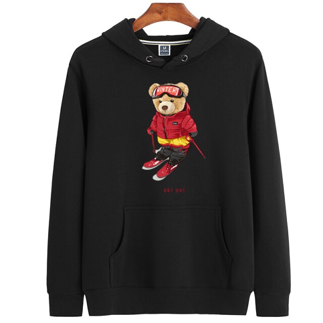 Eco-Friendly Ski Bear Hoodie