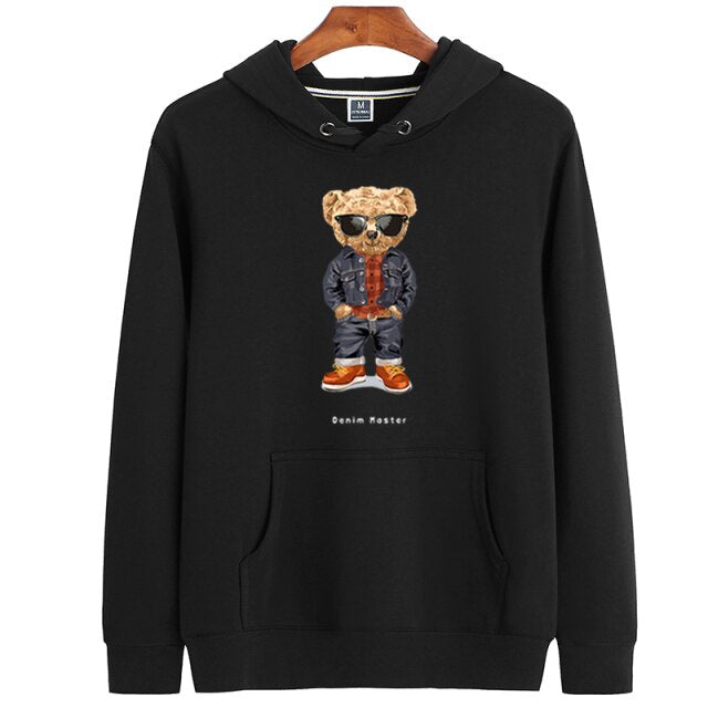 Eco-Friendly Denim Monster Bear Hoodie
