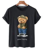 Eco-Friendly Fishing Bear T-shirt