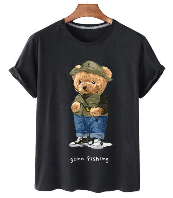 Eco-Friendly Fishing Bear T-shirt