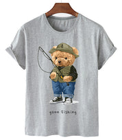 Eco-Friendly Fishing Bear T-shirt