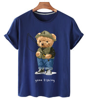 Eco-Friendly Fishing Bear T-shirt