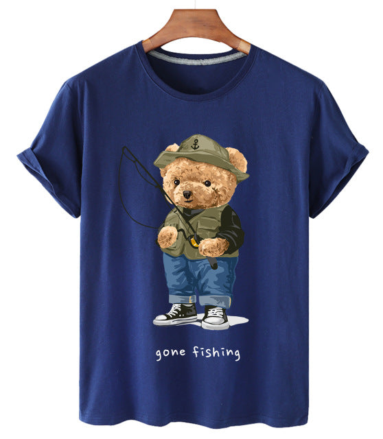 Eco-Friendly Fishing Bear T-shirt