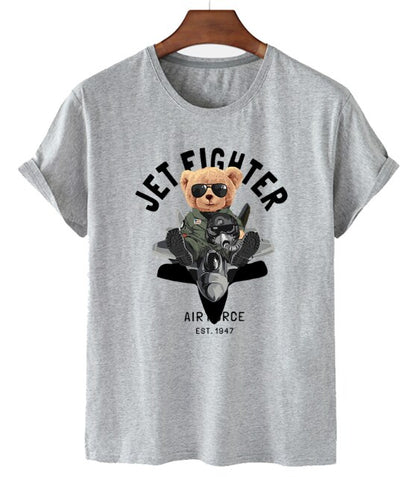 Eco-Friendly Jet Fighter Bear T-shirt