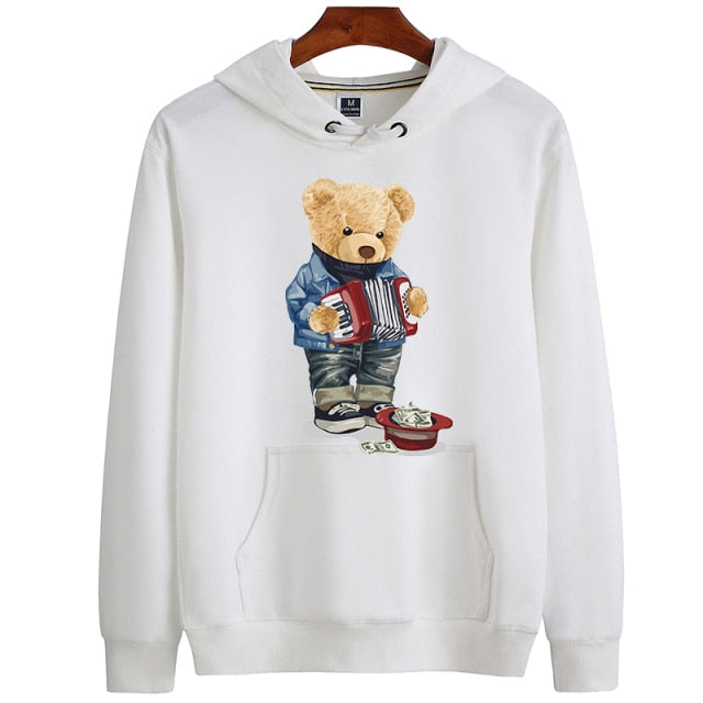 Eco-Friendly Street Accordion Bear Hoodie