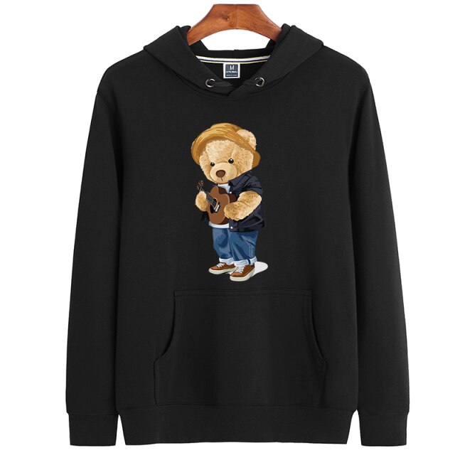Eco-Friendly Guitar Bear Hoodie