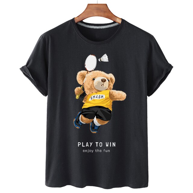 Eco-Friendly Badminton Bear T-shirt
