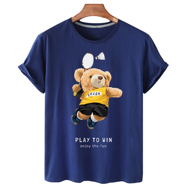 Eco-Friendly Badminton Bear T-shirt
