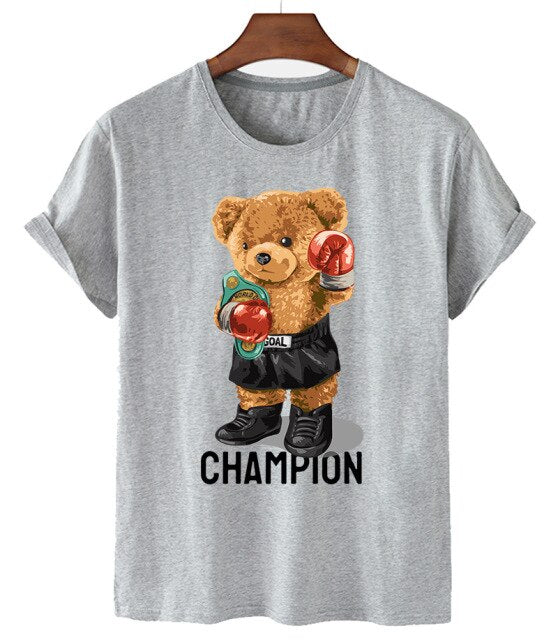 Eco-Friendly Boxing Champion Bear T-shirt