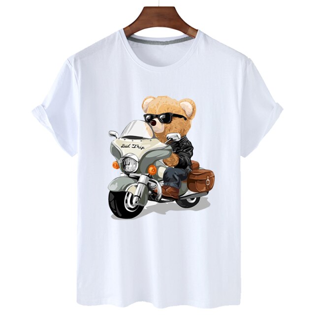 Eco-Friendly Motorcycle Bear T-shirt