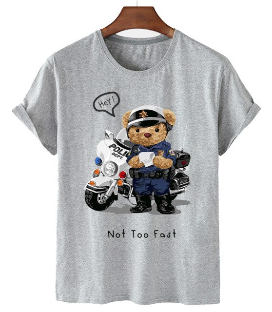 Eco-Friendly Police Officer Bear T-shirt