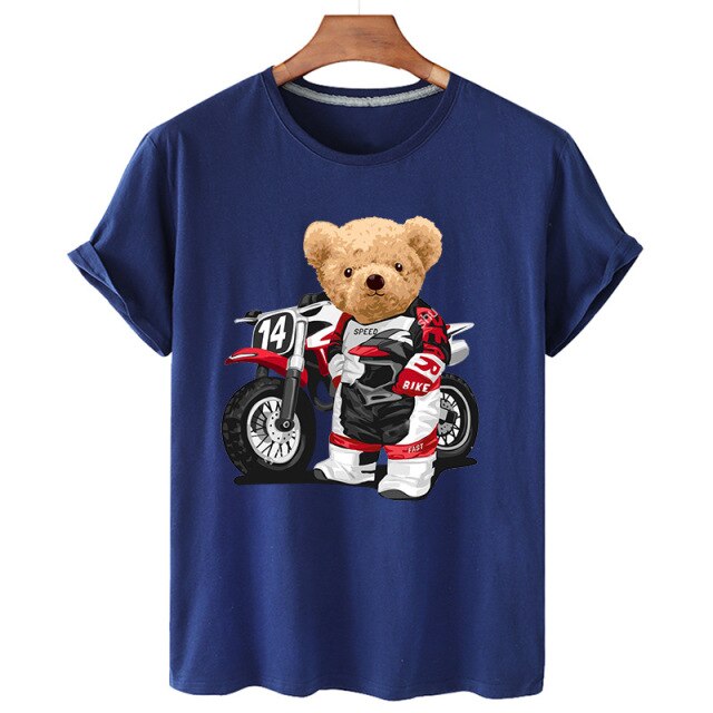 Eco-Friendly Bike Racer Bear T-shirt