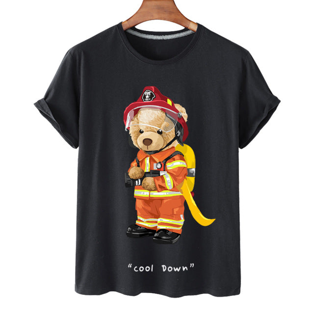 Eco-Friendly Firefighter Bear T-shirt